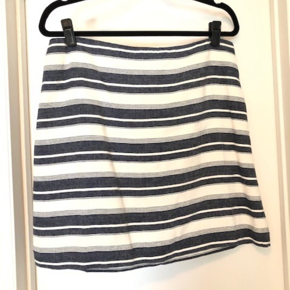 LOFT Blue & White Striped Skirt